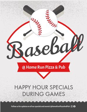 Baseball Happy Hour Flyer