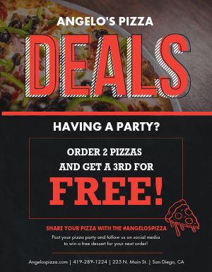 Pizza Party Deal Flyer