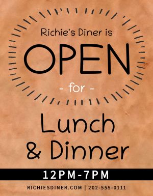 Open Diner Sign