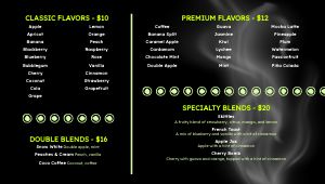 Simple Black Hookah Digital Menu Board