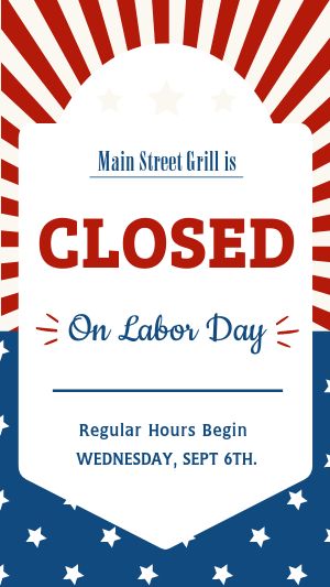 Labor Day Closed Instagram Story