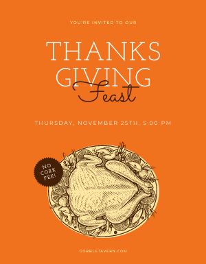 Orange Thanksgiving Feast Flyer