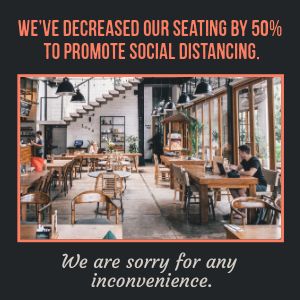 Decreased Seating Instagram Post