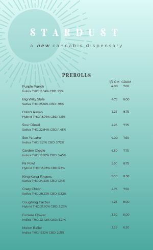 Star Dispensary Menu