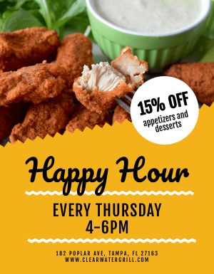 Wings Happy Hour Flyer