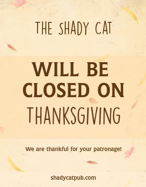 Closed for Thanksgiving Flyer