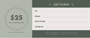 Tea Gift Certificate