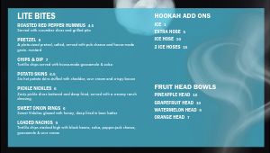 Hazy Hookah Digital Video Menu Screens