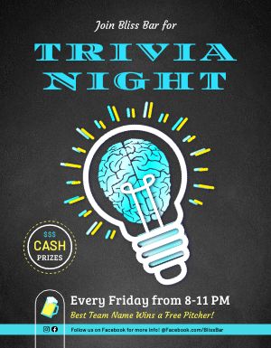 Blue Trivia Night Flyer