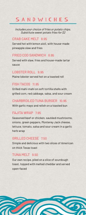 Abstract Seafood Half Page Menu