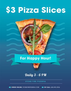 Blue Pizza Flyer