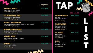 Neon Taplist Digital Menu Board