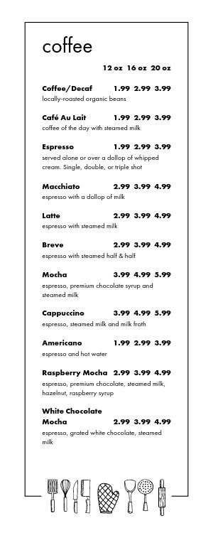 Box Breakfast Half Page Menu