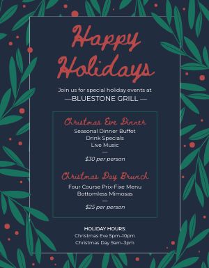 Christmas Holiday Specials Flyer