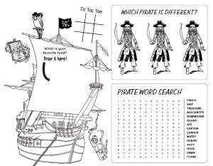 Pirate Life Kids Menu