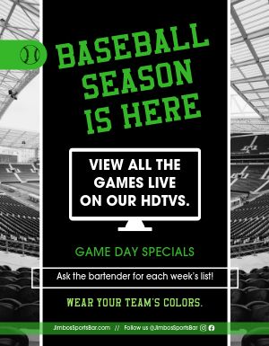 Baseball Bar Flyer