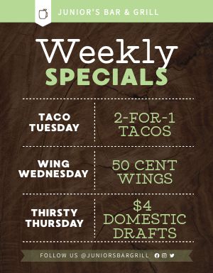 Weekly Specials Announcement