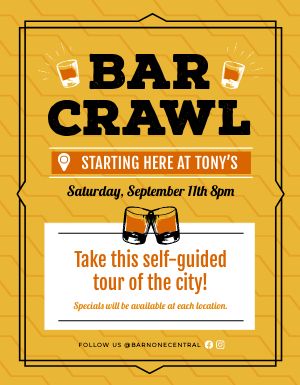 Bar Crawl Sign