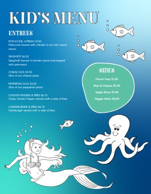 Fish Kids Menu