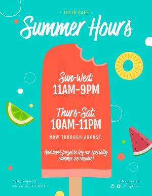 Summer Hours Signage