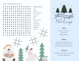 Holiday Puzzles Kids Menu