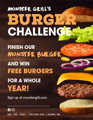 Burger Challenge Flyer