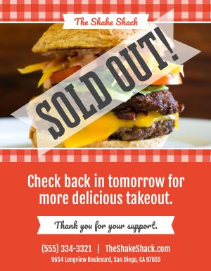 Burger Sold Out Flyer