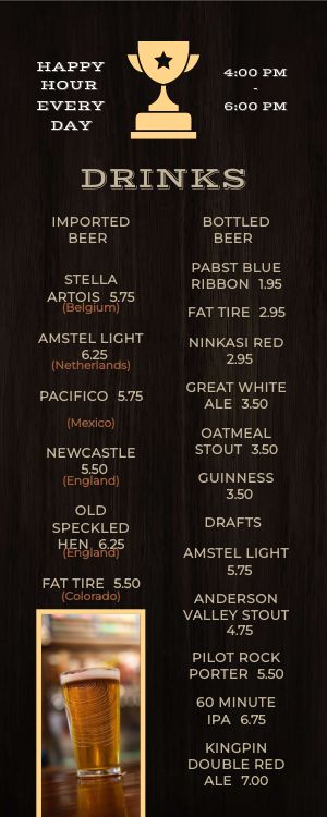 Sports Bar Half Sheet Menu