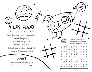 Spaceship Kids Menu