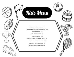 Sporty Kids Menu