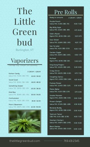 Light Blue Dispensary Menu