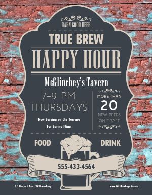 Tavern Happy Hour Flyer