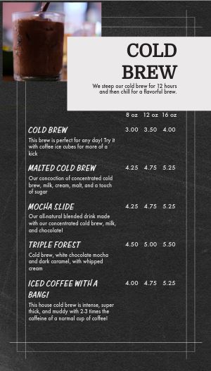 Simplistic Coffeehouse Tall Digital Video Menu Board