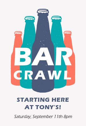 Bar Crawl Table Tent