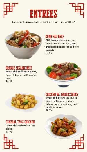 DIY Chinese Food Digital Menu Signage