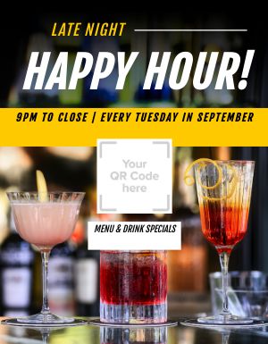 Happy Hour QR Flyer