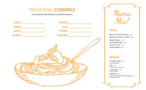 Spaghetti Kids Menu