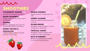 Smoothie Digital Video Menu Screens