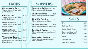 Taco Digital Menu