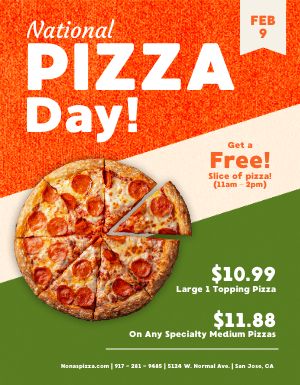 Pizza Day Specials Flyer