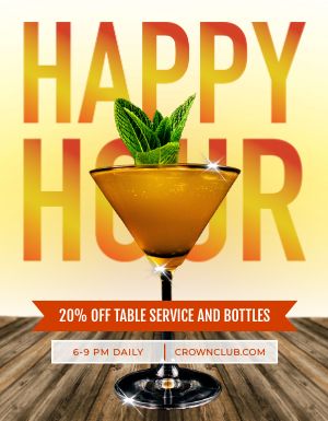 Happy Hour Nightclub Flyer