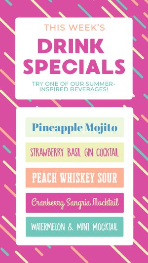 Drink Specials Facebook Story