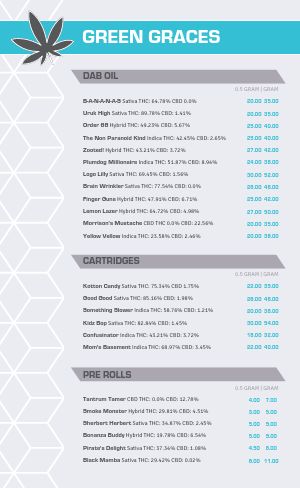 Geometric Dispensary Menu